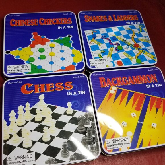 Vintage Set of Four Games in a Tin. - Picture 1 of 6